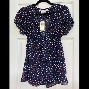 NWT Max Studio Empire Babydoll Top L